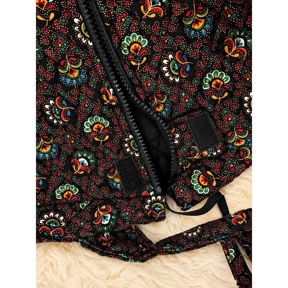 Vera Bradley Vintage Quilted Garment Bag Black Floral Paisley Travel Cottagecore